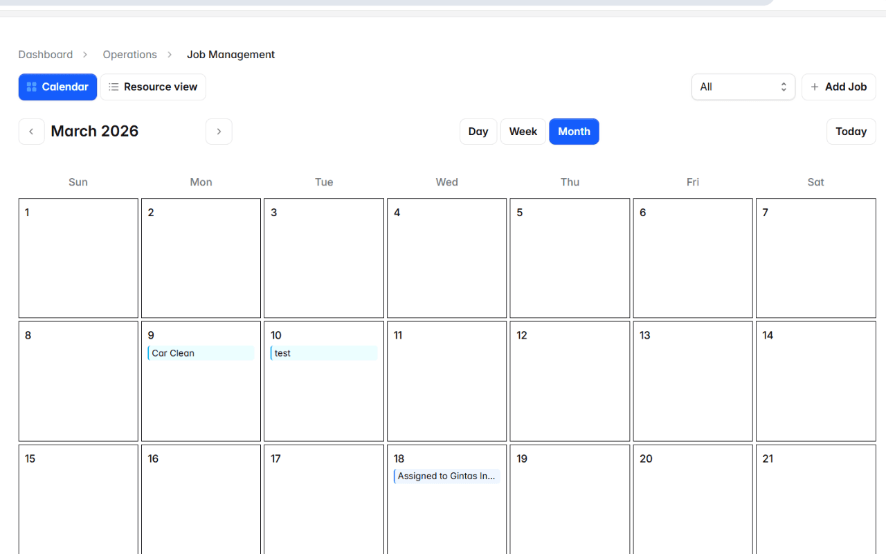 Job Management Screenshot